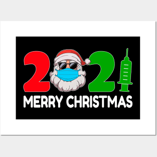 Vaccinated Merry Christmas 2021 Perfect Pajamas Family Posters and Art